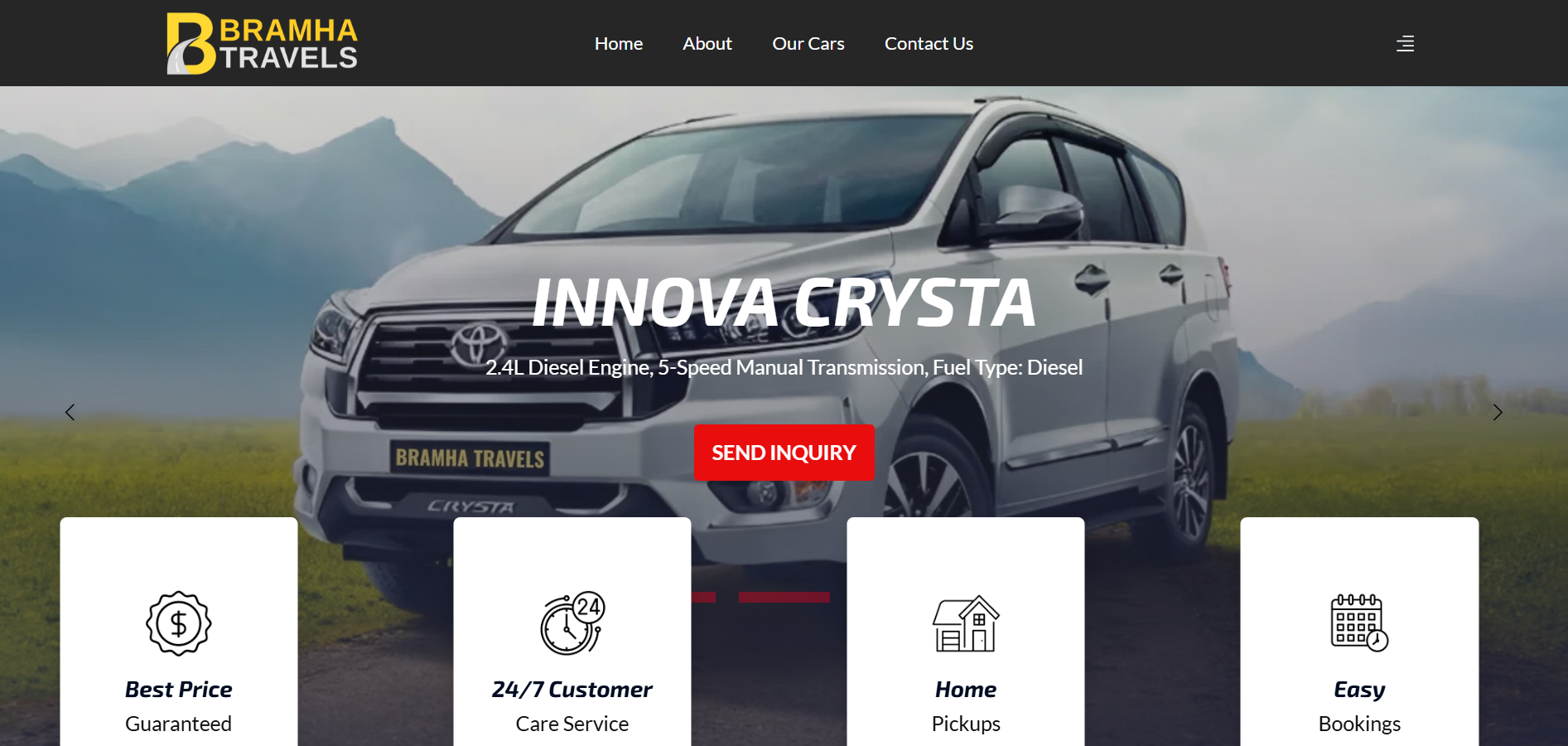 Bramha Travels Website